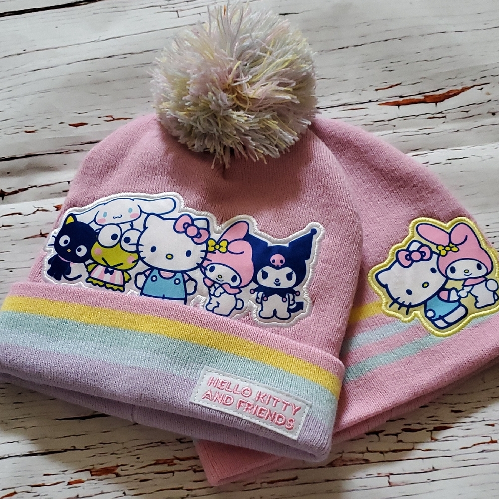🆕️ Hello Kitty and Friends Girl's Pink Beanie Set 💕
